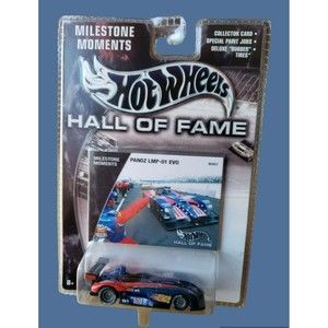 2003 Hot Wheels PANOZ LMP-01 EVO Hall Fame Milestones Moments Blue Rubber Tires!